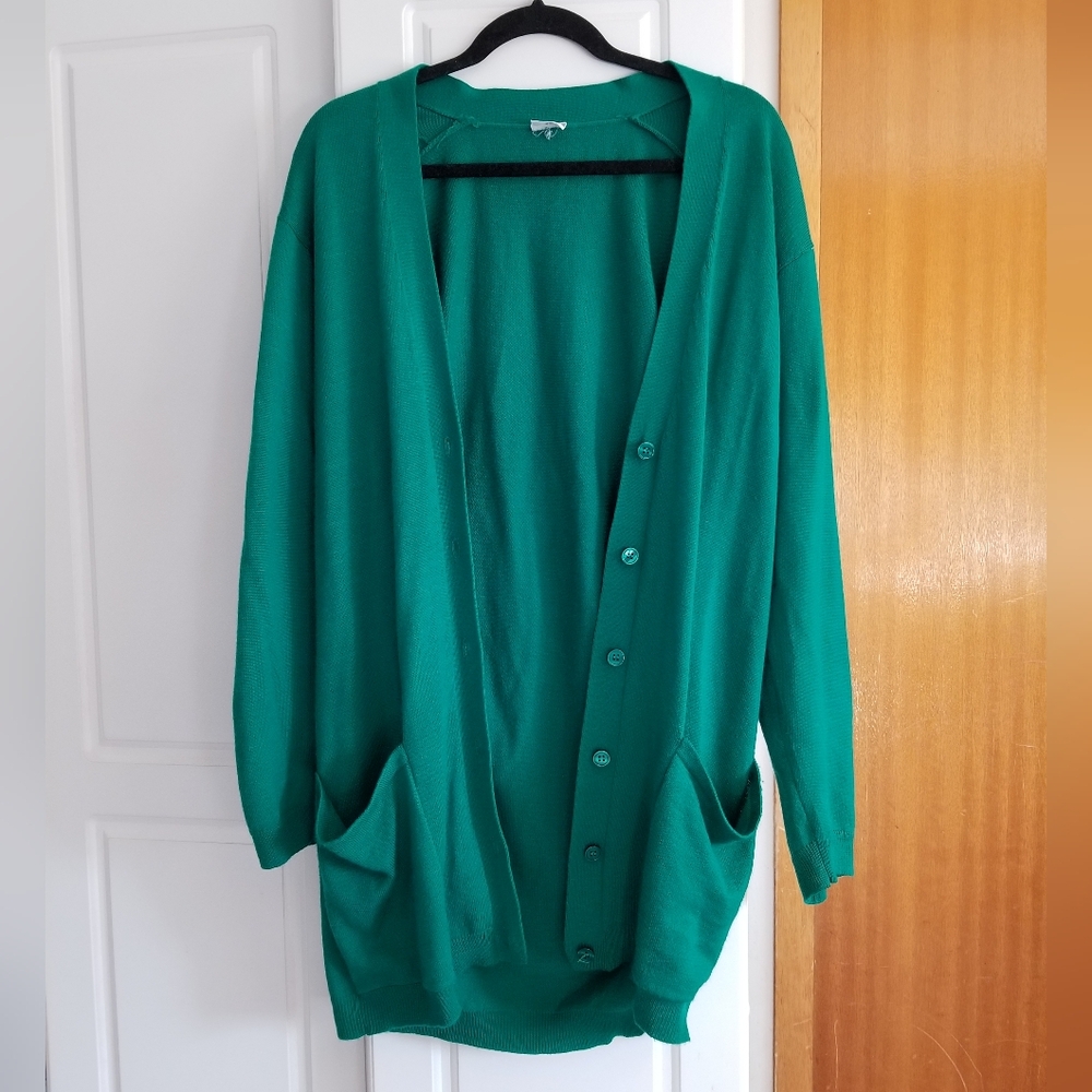 🍁🌺Mavon vintage long button down cardigan with front pockets